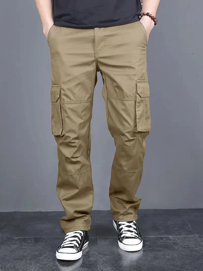 FABRIPPLE Men's Khakhi Cargo Pants - Image 1